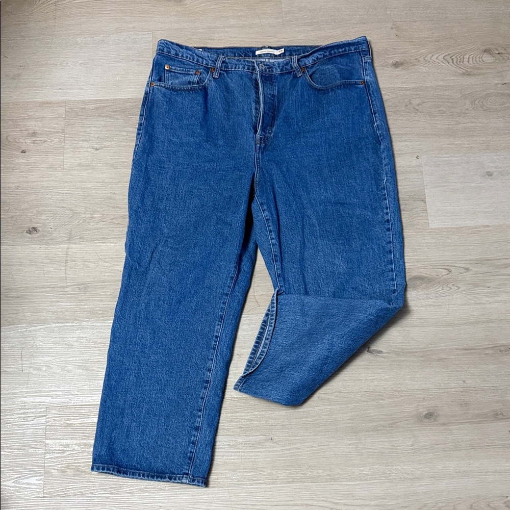 Levi's Ribcage Straight Dark Wash Blue Straight Leg Women's Jeans